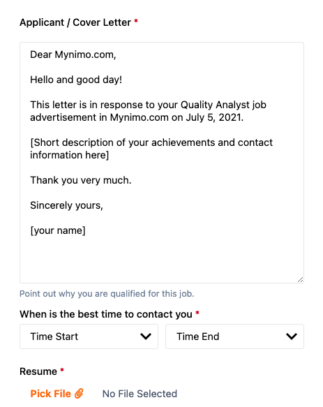 mynimo.com cover letter template